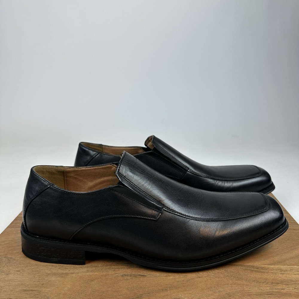 New‎ Mens Joseph Abboud Leather Slip On 14687B Black Shoes Dress Shoes Size 14 D